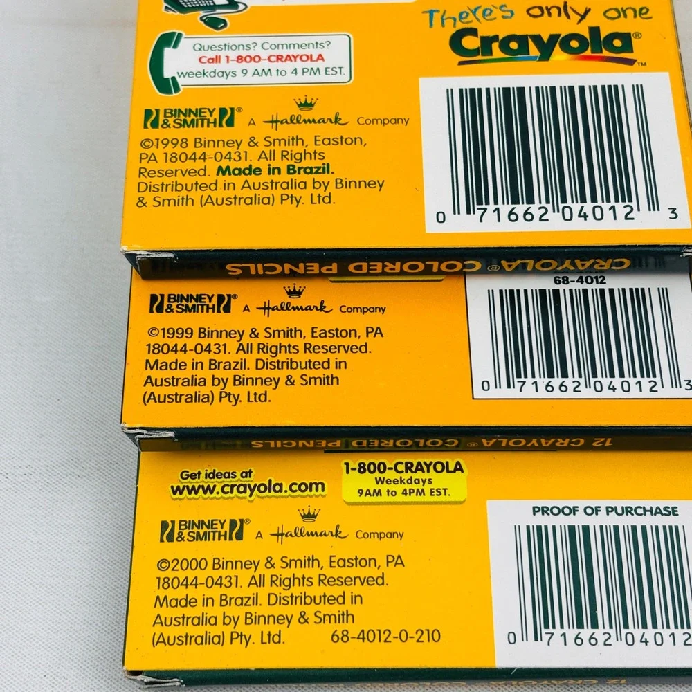 Vintage Crayola Colored Pencils 12 Count Lot of 3 Packs‎ 1998 1999 2000